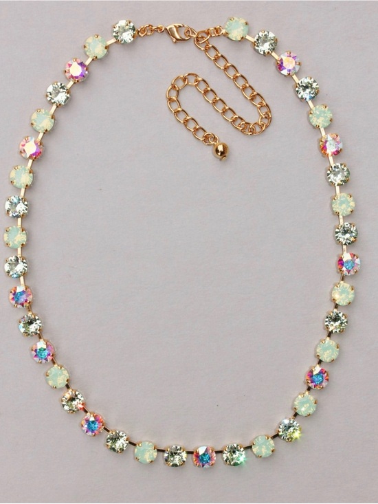 Swarovski Jewelry - Swarovski Gold-Tone Aurora Borealis & Opal Crystal Necklace - Mint Opal
